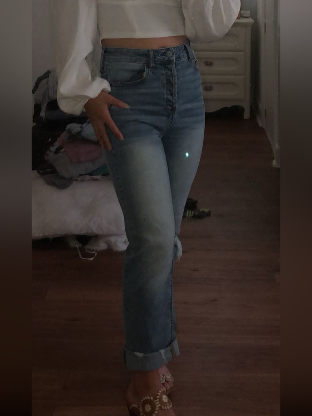 Vanilla Star Light Blue Distressed Boyfriend Jeans
